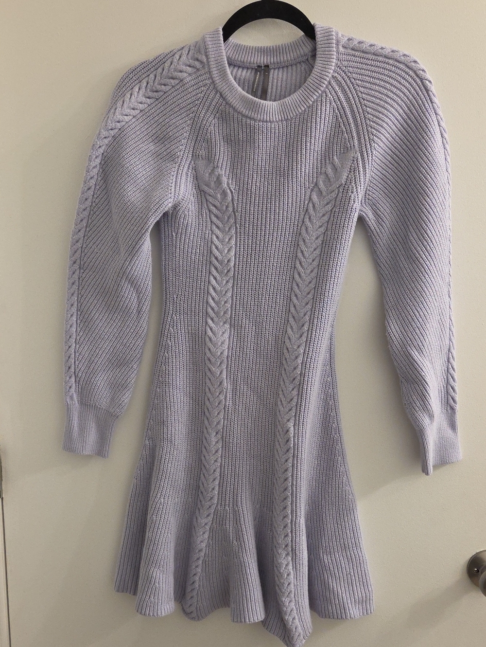 Anthropologie Bubble Sleeve Sweater Dress In Lavender, Size S